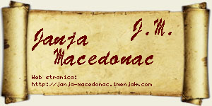 Janja Macedonac vizit kartica